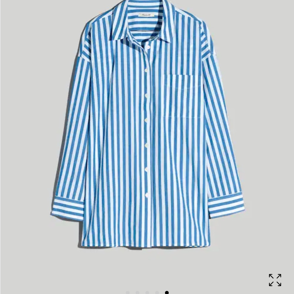 Madewell Blue and White Striped Casual Shirt